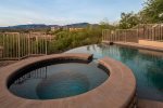Negative edge pool and an in-ground spa